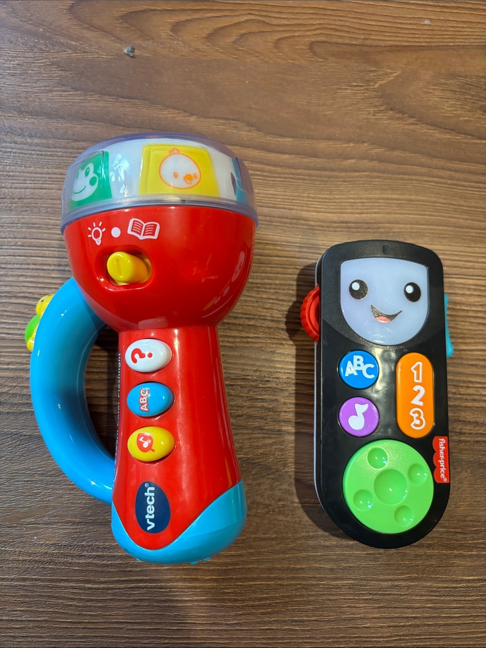 VTech Spin and Learn Color Flashlight and Fisher Price Remote Toy Set